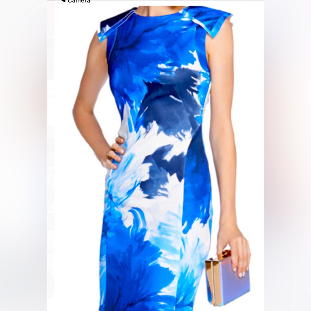 Zara NW Azul blue and white stretchy polyester and elastan size Small.